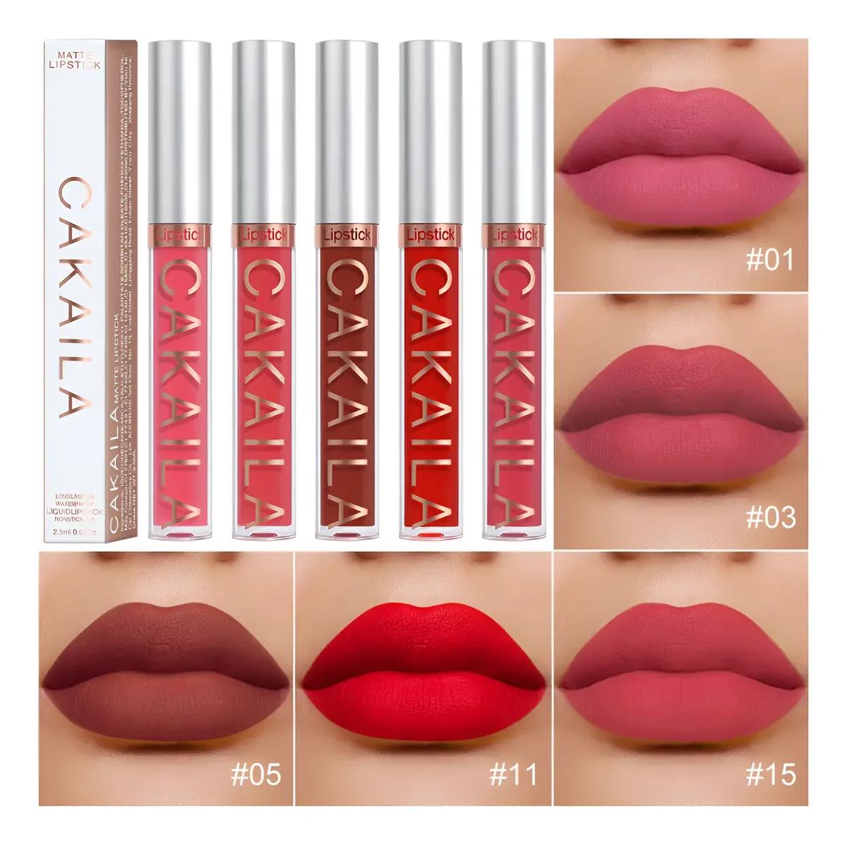 Cakaila 5pcs Matte Waterproof Long Lasting Lip Gloss