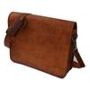 Goat Leather Messenger Bag Men's Laptop Brown Briefcase Shoulder Satchel Vintage