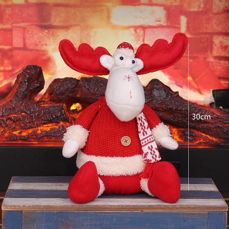 Cross-border Christmas Explosions Standing Retractable Santa Claus Snowman Elk Deer Fabric Doll Doll