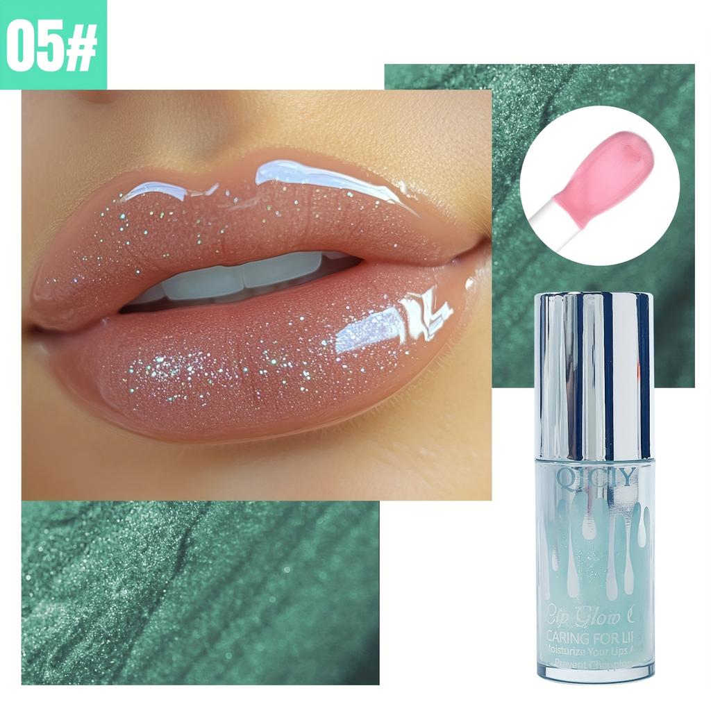 Pearlescent Color-Changing Lip Gloss,Natural Shining EffectLong-Lasting Moisturizing and Hydrating Lip Plumping Mirror Lip Glaze