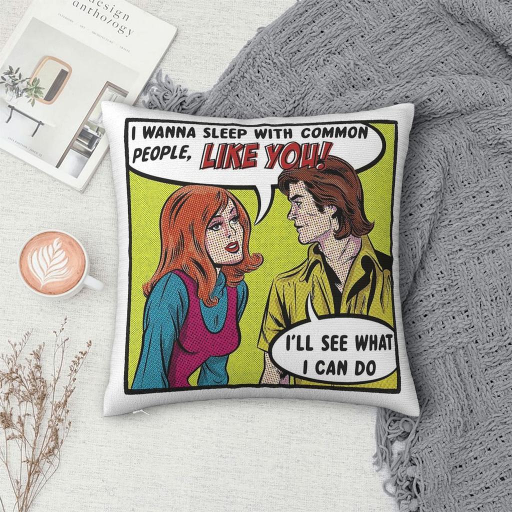 Pulp Band Common People Pillowcase Polyester Linen Velvet Printed Zip Decor Pillow Case Room Cushion Cover 45X45