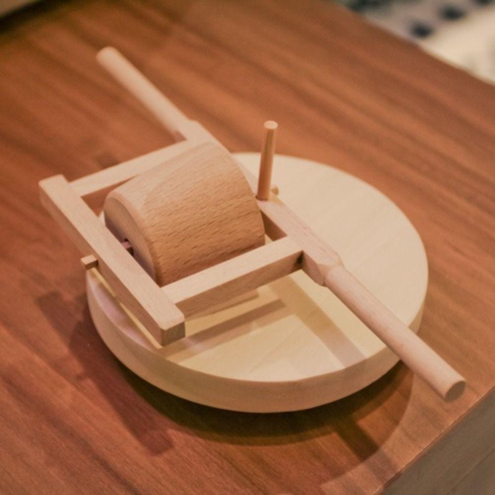 Grinding Discs Wooden Toy Figurine Home Decorations Farm Tool Model  Desk Ornaments