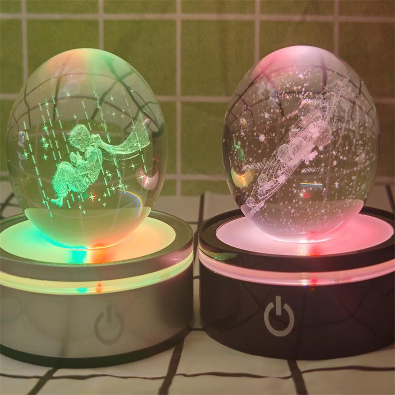 Solar System 3d kristallkula Kristallklot Laser snidad kristallkula med kulstativ Dekorativa planetsfärer Galaxy Födelsedagspresentprydnader