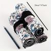 Constellation Printing Canvas Roll Up Pen Curtain Pencil Bag Case Makeup Brush Wrap Holder Storage Pouch Stationery Organizer