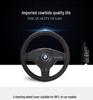 Universal Genuine Leather Steering Wheel Cover, Hand-Stitched, Breathable, All-Season, Fits All Vehicles