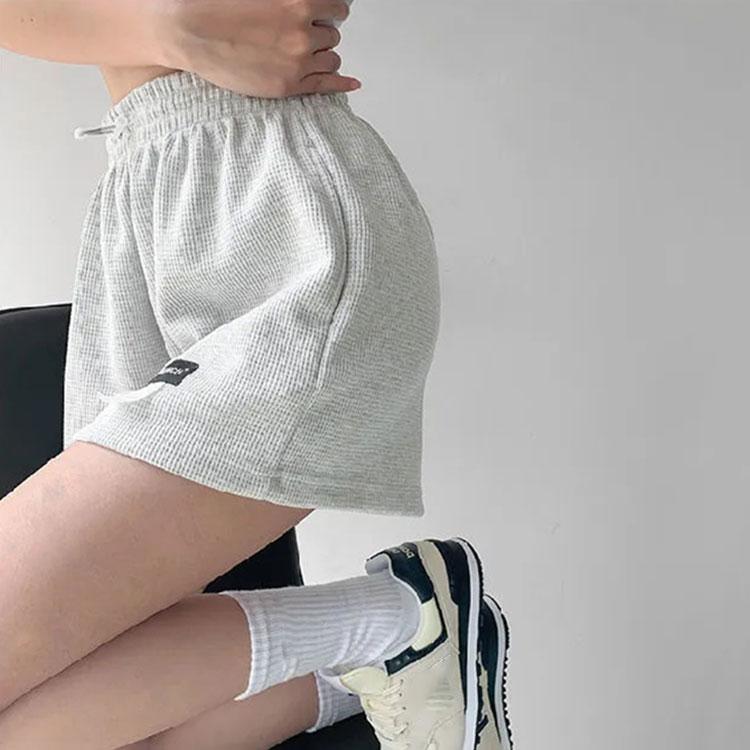 Street Letter Labeling Sports Shorts Women's High Waist Drawstring Thin Wide Leg Short Pants Loose Casual Three-point Pants Running Shorts for Girl