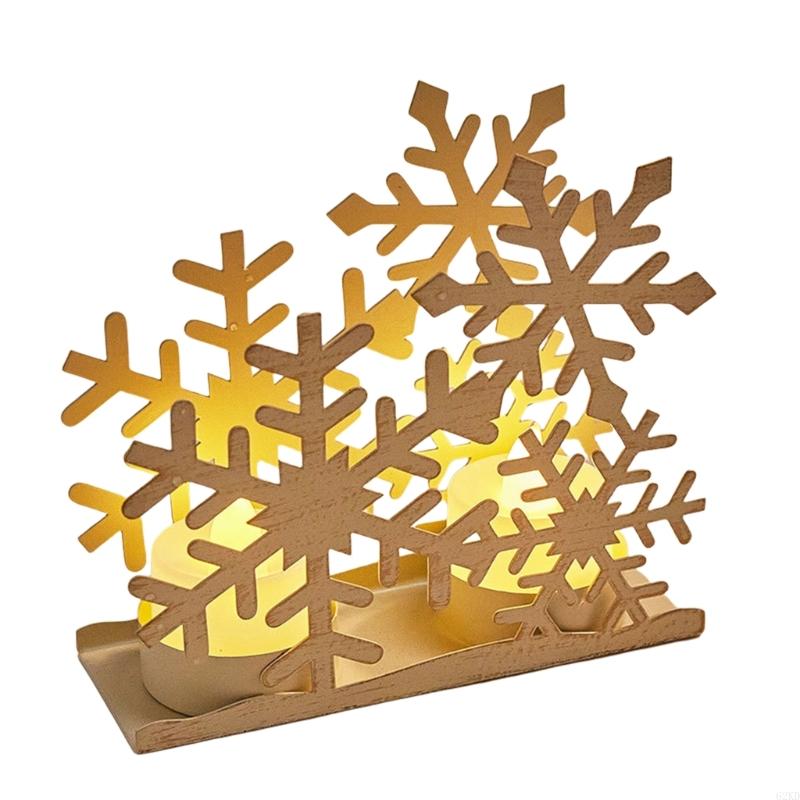 

62KD Набор из 2 винтажных железных подставок Рождественские подсвечники для чайных свечей