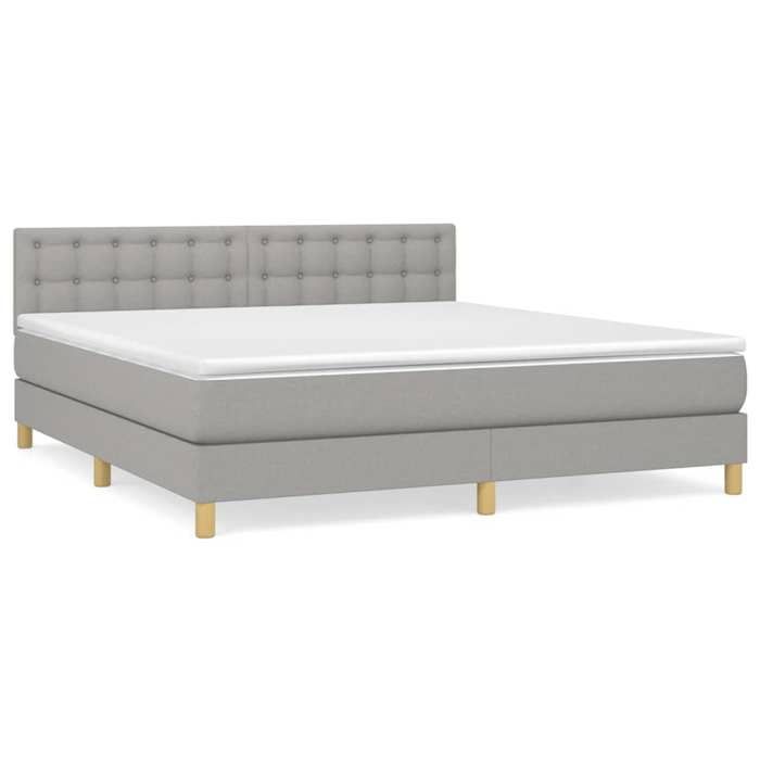Maison Exclusive - Sommier à lattes de lit avec matelas Gris clair 160x200cm Tissu