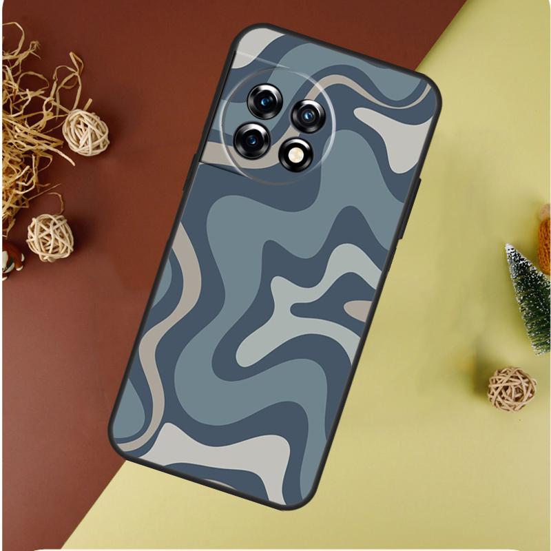 Liquid Swirl Abstract in Blue Grey For OnePlus Nord 4 CE 3 2 Lite N20 N30 9 10 Pro 8T 9RT 10T 10R 13R 12R 11 12 13 Phone Case