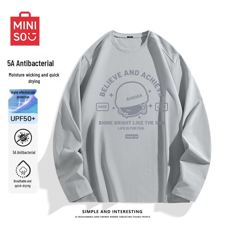 MINISO Men s Quick-Dry Anti-Bacterial Long Sleeve Sports T-Shirt 2XL