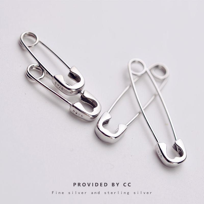 

Women s Korean-Style Hip-Hop Fashion Sterling Silver Earrings Large Pair