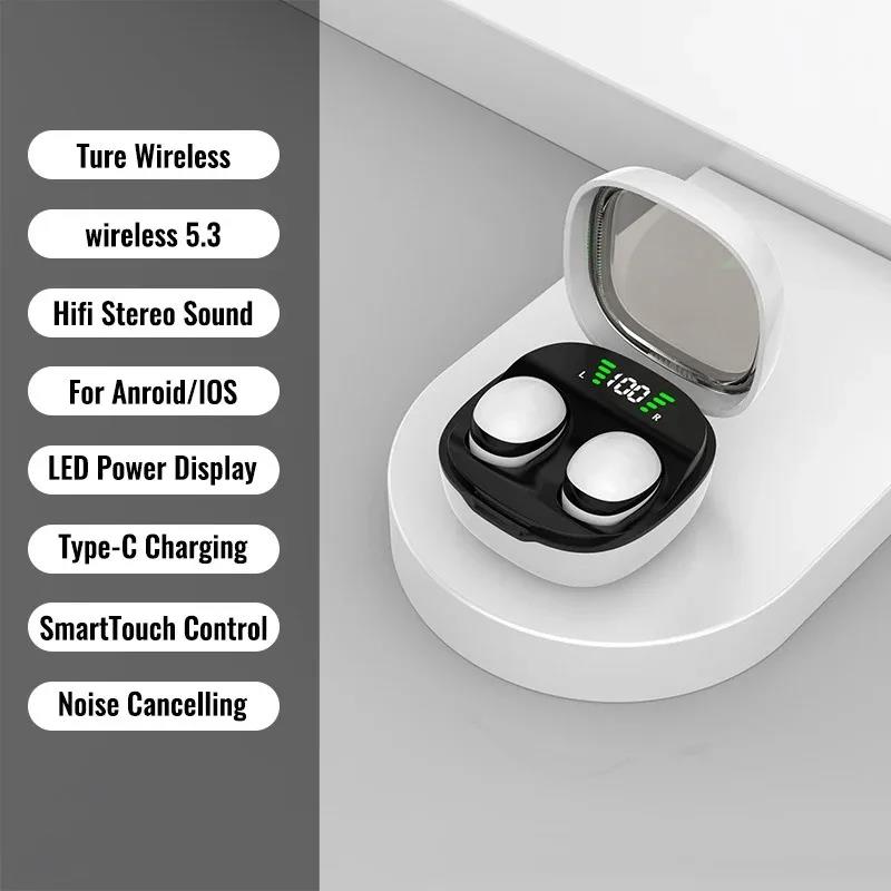Invisible Mini Earphones Bluetooth 5.3 Headphones Wireless Headsets HiFi Stereo Noise Reduction Waterproof Earbuds for Xiaomi