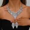 Elegant Rhinestone Floral Jewelry Set: European & American Bride Necklace & Earrings for High-End Parties