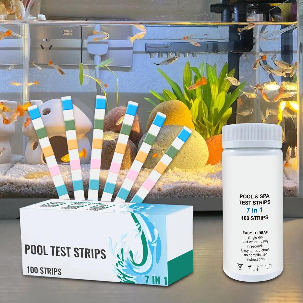 Pool Testing Strips 100-Piece Pool Water Testing Strips Multifunctional Hot Tub Quick Tester Monitoring Tools For Backyard Spa
