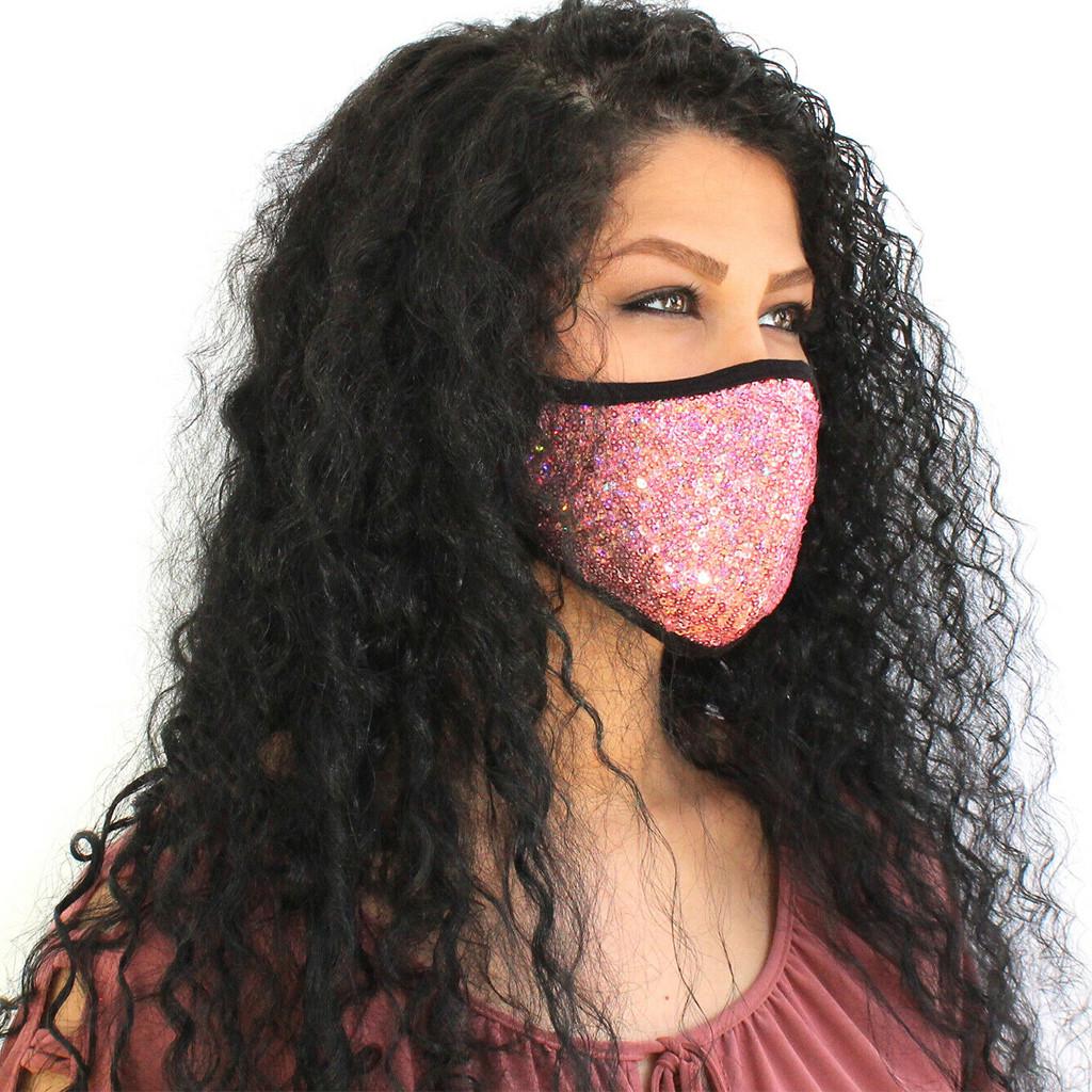 Women Sequins Cotton Mask Washable Breathable Mask Festival Mask
