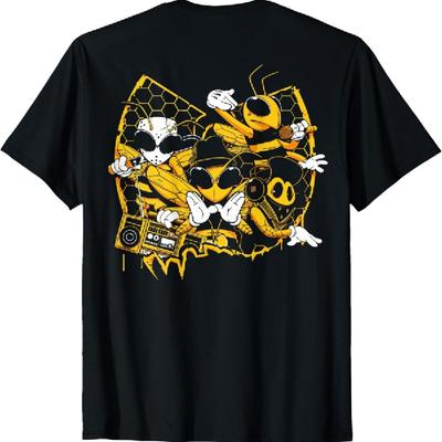 Design On Back Bees Hip Hop School Rap Lover T-Shirt