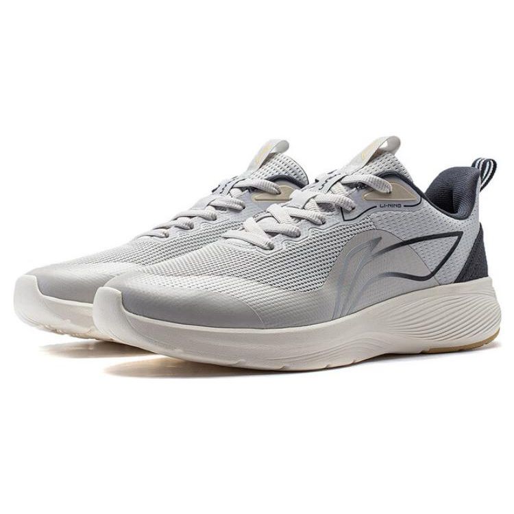 Li-Ning Ľahké Reflexné Tlmiace Nárazy Protišmykové Odolné Bežecké Topánky s Nízkym Profilom Pánske tenisky Čierna Sivá Biela ARST063-4