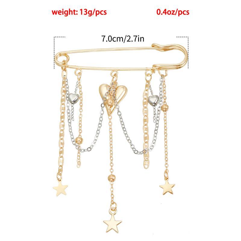 Gioielli Retrò Diamante Stella Amore Perla Catena Frangia Spille Eleganti Abbigliamento Donna Decorazioni Accessori Ciondolo Borsa Spille Completo Regalo