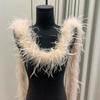 DIY 1-lagiges Natürliches Straußenfedern Boa 2 Meter Flauschiges Straußenfeder Schal für Hochzeit Party Kleid Nähen Dekoration Schal