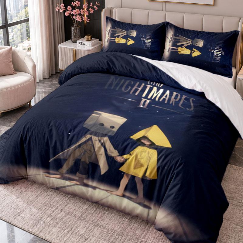 Little Nightmares Six Mono 3Pcs Bedding Set Duvet Cover With Two Pillowcases For Bedroom Home Decoration