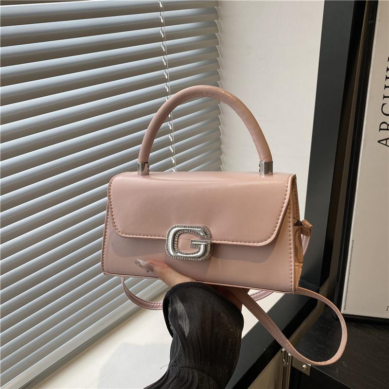 ins niche French texture bag women's 2025 summer new lock small square bag foreign style shoulder messenger bag