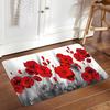 Blue Rose Floral Pattern Decoration,Carpet,Living Room,Bedroom, Non-slip,Square Rug