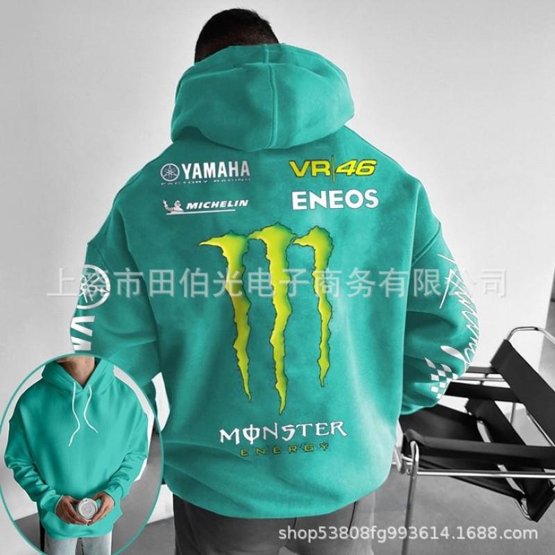 Mens Hooded Sweatshirt With Demon Print Loose Fit Warm Winter Casual Streetwear