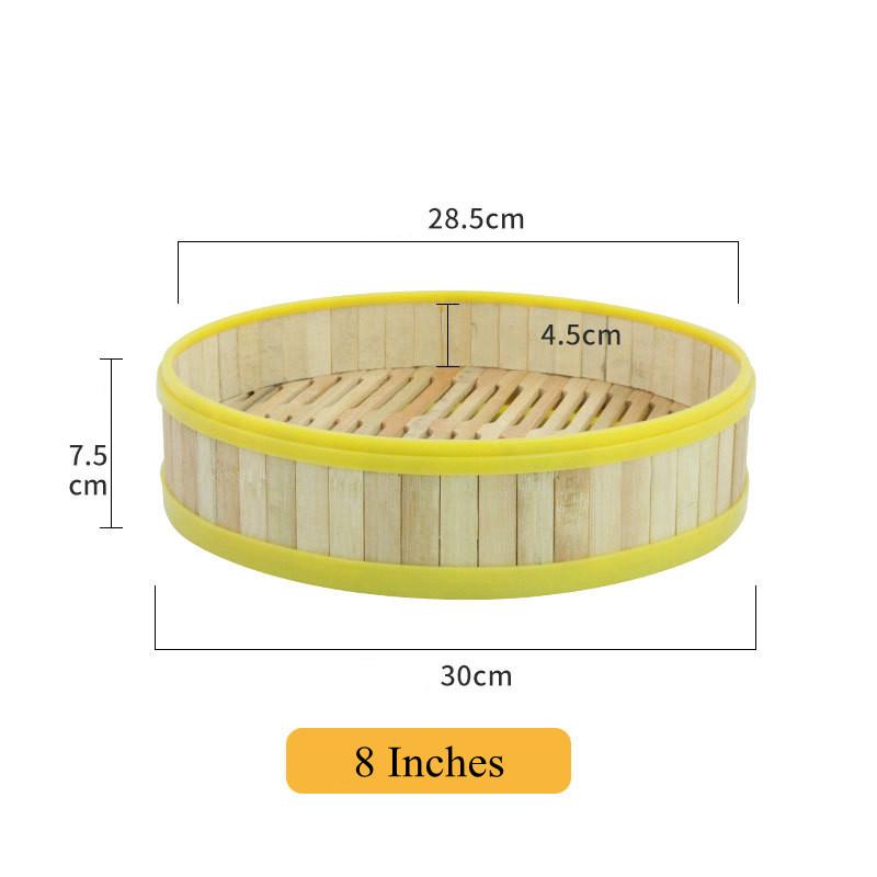 Vaporiera in bambù naturale multi-dimensione per ravioli con coperchio Griglia per la cottura a vapore domestica Cesto per riso Dim Sum Accessori per la cucina