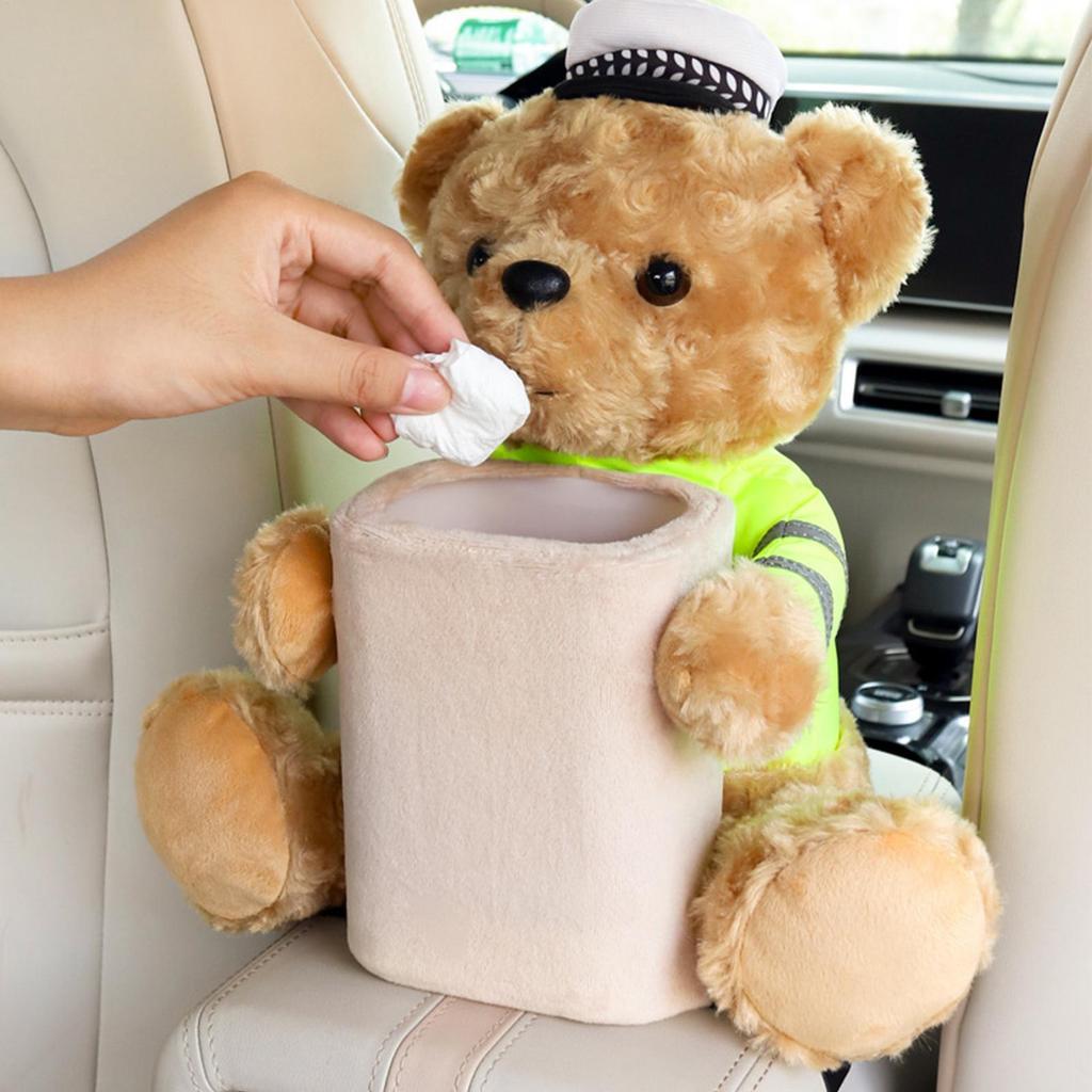 Cartoon Cute Car Tissue Box Creative Car Armrest Box Garbage Can 2 In 1 Tissue Bag Multi-functional Storage Bag For Home Office