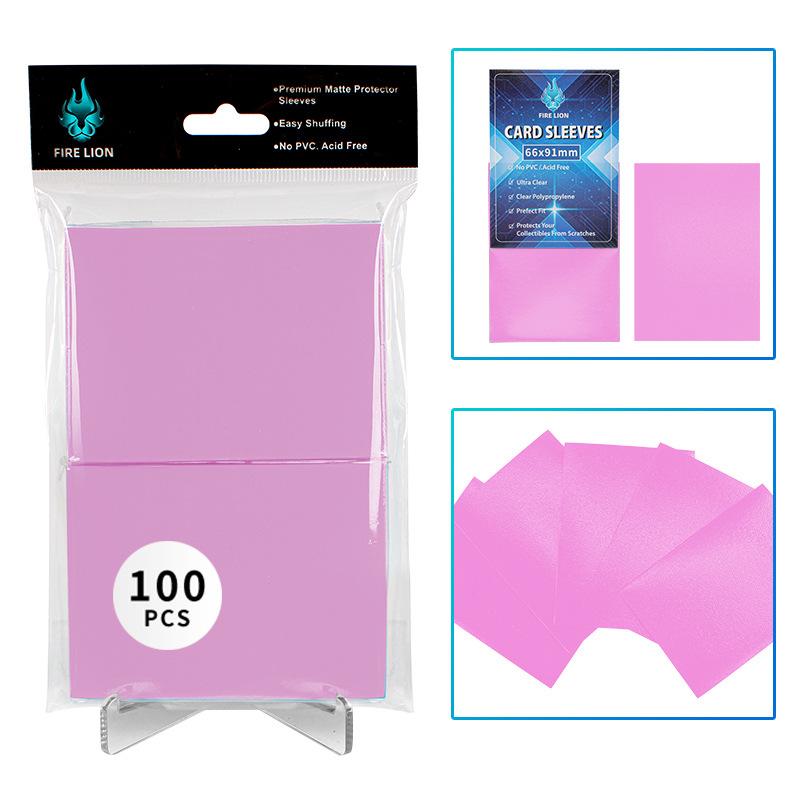 

100/300Pcs Card Covers 66x91mm Matte Standard Size Frosted Card Sleeves Protector for Tarot Shield Board Games PKM TCG Trading 100PCS фиолетовый