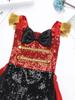 Baby Girls Ringmaster Circus Costume Sleeveless Sequined Bowknot Romper Feather Mini Top Hat Halloween Cosplay Outfit