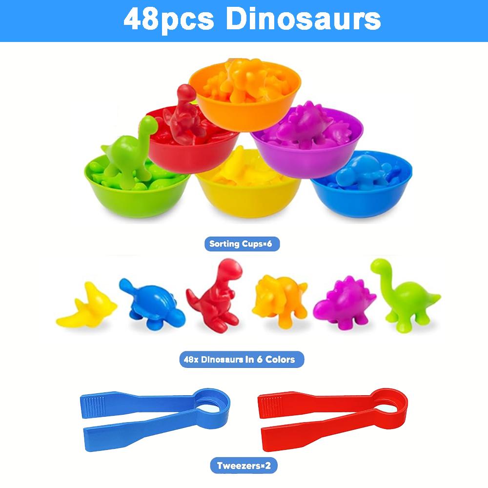 

Rainbow Counting Animal Sorting Toys Color Sorting Animal Dinosaur Shape Classification Montessori Sensory Toy Boys Girls Gift
