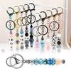 Beadable Keychain Set with Blank Keyring Strips Keychain Craft Making Beads for Handicraft Pendant Handmade Accessories