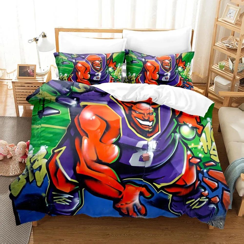Grafiti Soft Duvet Cover Set Ten Style Patern Beding Stret Culture Decor Set King Quen Sized Dimensions Hip Hop Polyester Warm Comforter Cover