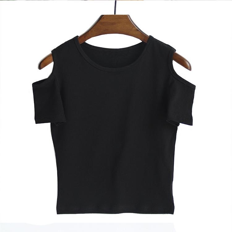 

Women s Short Sleeve Cut-Out Shoulder T-Shirt, Casual Slim Fit Tee One Size
