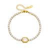 Gold Plated Emerald Cubic Zirconia Tennis Chain Bracelet