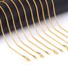 Plain Chain Necklace 2mm with Chain Corn Chain Fashion Thick Chain Stainless Steel Plated 18K Gold Necklace