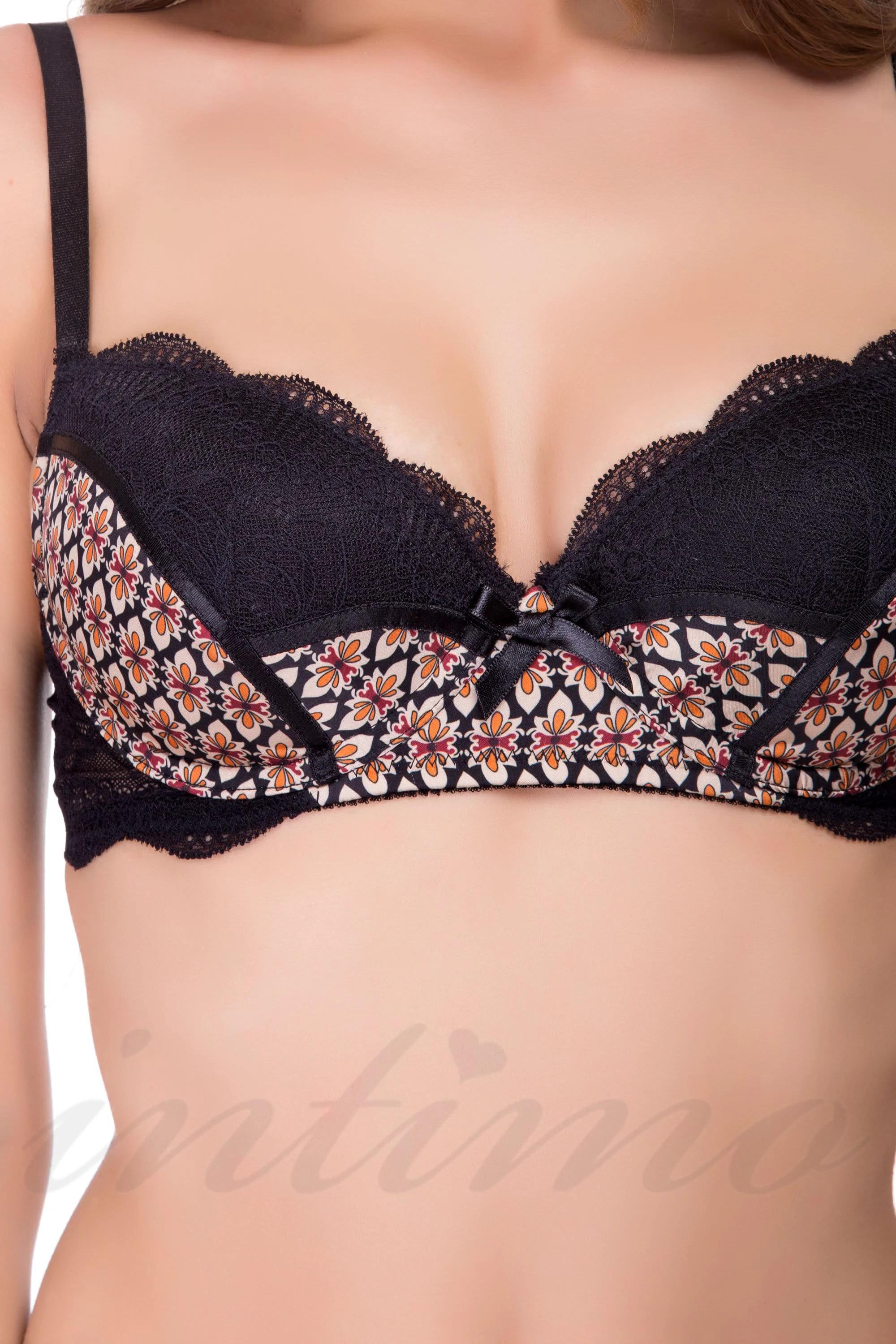 

Комплект білизни: бюстгальтер з ущільненої чашкою і трусики бразилиана Lida (45196) 70C/S прозорий колір чорний