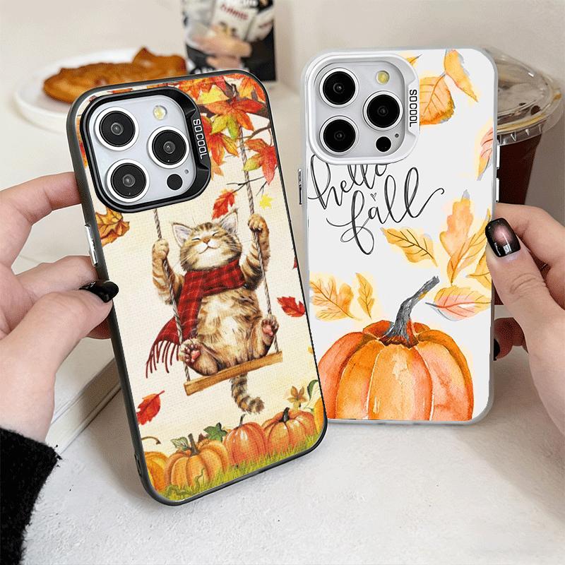 Pumpkin Happy Fall Autumn Soft Phone Case for iPhone 15 16 17 Pro Max 17Air 16E 14 Plus 13 12 Mini Shockproof Cover Back Shell