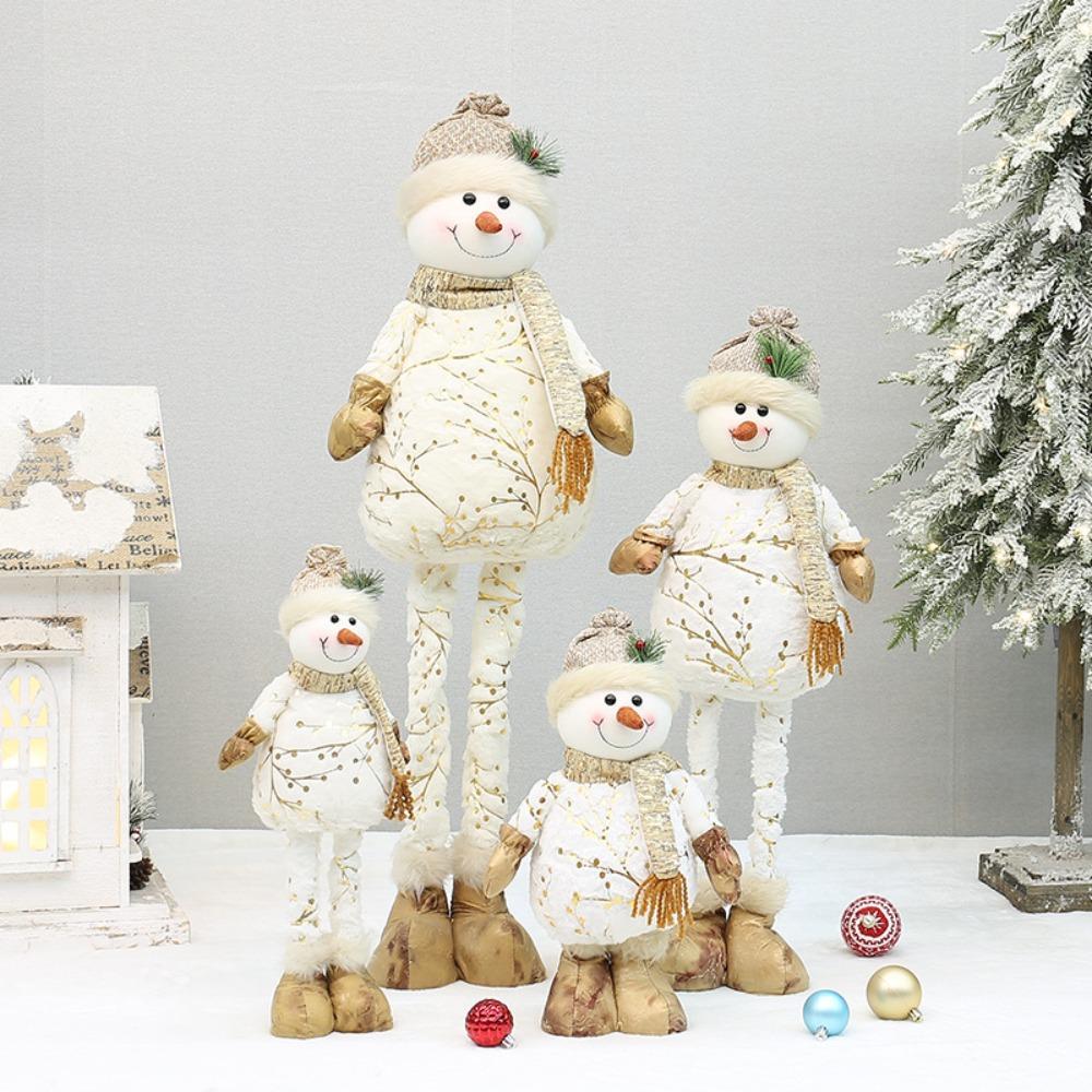 Festival Christmas Snowman Telescopic Doll Printing Merry Christmas Decoration  New Year Supplies