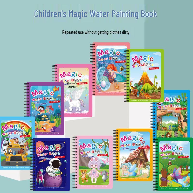 Children's Magic Water Painting Quiet Book: DIY Baby Doodle Coloring Album