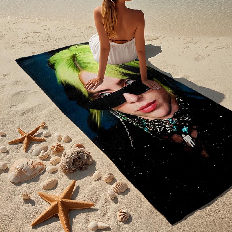 Bi-llie music Artwork Beach Towel, Super Soft Microfiber, Gift for Her/Him, Birthday, for Pool, Beach, Travel, Home Decor Fan gifts