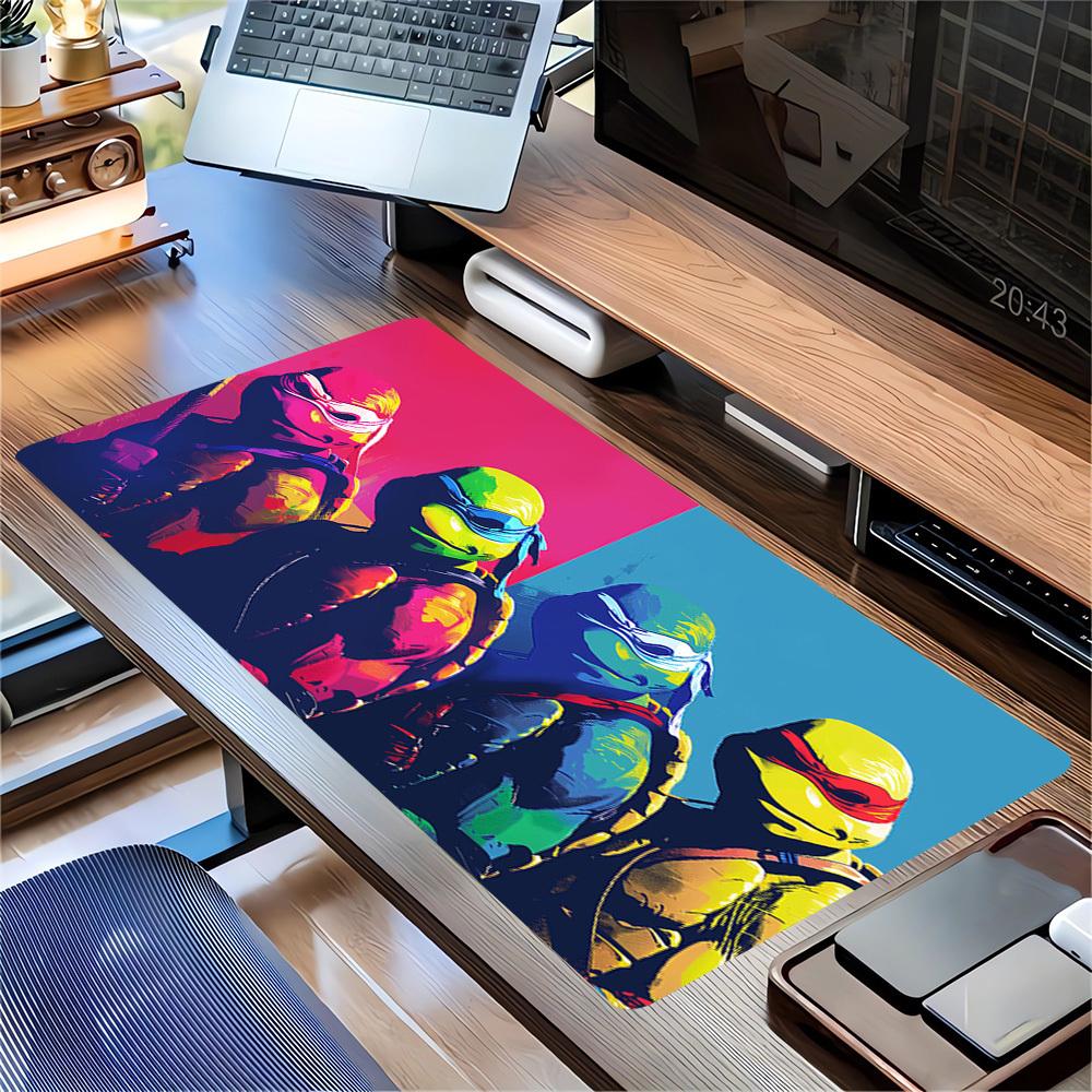 1pc Large Gaming Mouse Pad, UV Reactive Non-Slip Desk Mat, Washable PolyesterNinja, Turtles, HeroesComputer Pad with Vibrant Game Machine Pr