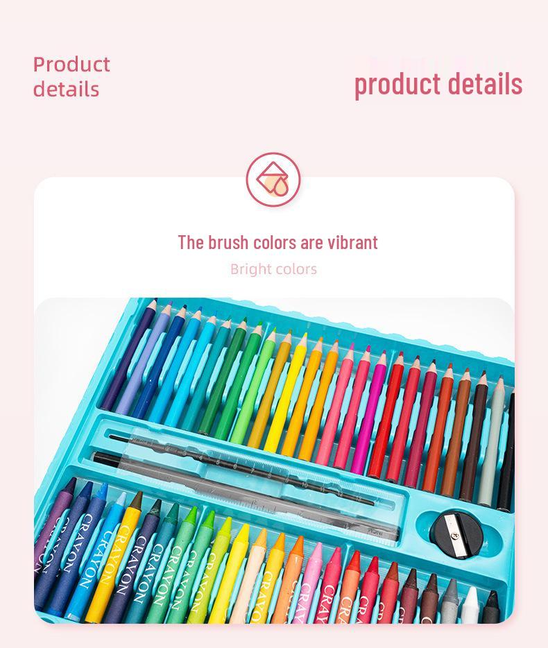 208-Piece Children's Painting Set: Colored Pencils, Crayons, Watercolor Pens - Perfect Gift for Kids