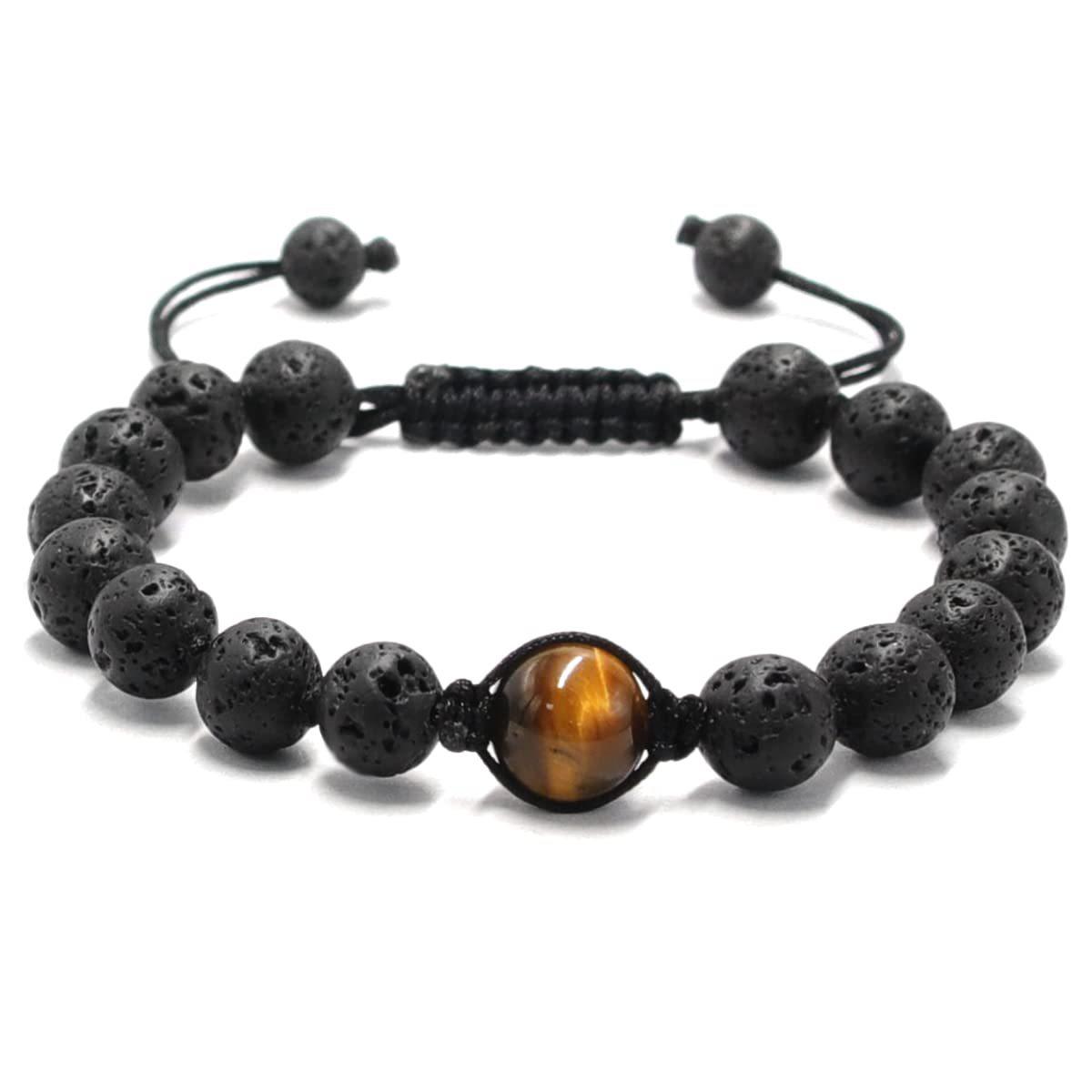 JYL TS Bracelet Adjustable Woven  Lava Stone Design Absorbs Stress And Promotes Calm G0264 французские бистр