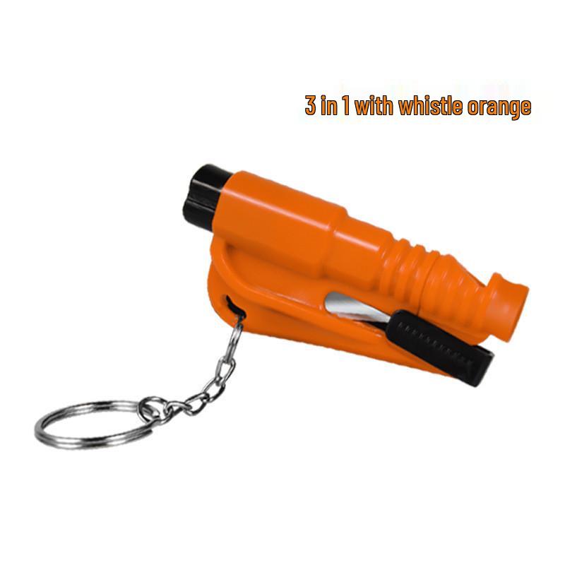 3-in-1 Safety Tool: Whistle, Car Window Breaker, Lifesaving Hammer Keychain