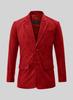 Stylish Formal Wedding Men's Blazer Suede Red Handmade Genuine Leather Lambskin