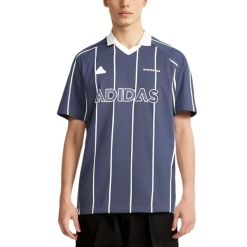adidas Gestreiftes Kurzarm-Poloshirt Herren Tops Tintenblau Han-Jade-Weiß JC5745