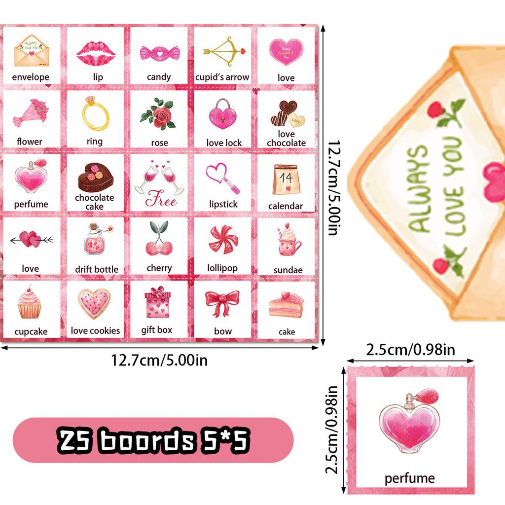 Day Valentine Themed Couple Interactive Fun Desktop Card Bingo Props Game
