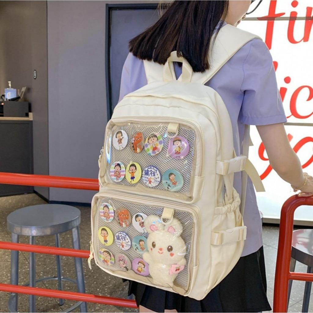 Ita Tasche Itaba Rucksack Ita Rucksack Ita Rucksack große Kapazität großer Oshikatsu Rucksack Oshikatsu Tasche A4 transparent schwarz schwarz weiß weiß